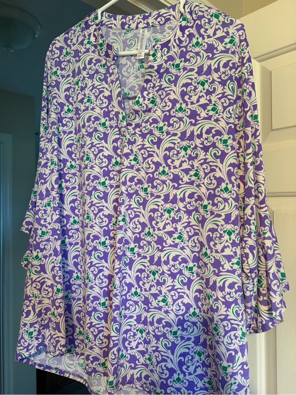 Scarlett Purple Floral Scroll Print Blouse